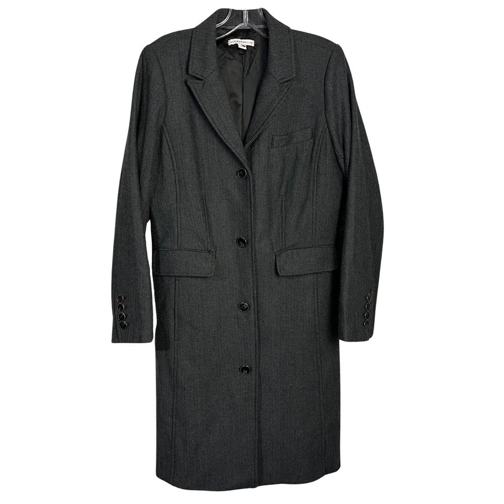 Isaac Mizrahi Herringbone Tweed Long Overcoat
